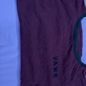 Red and black vans crop top